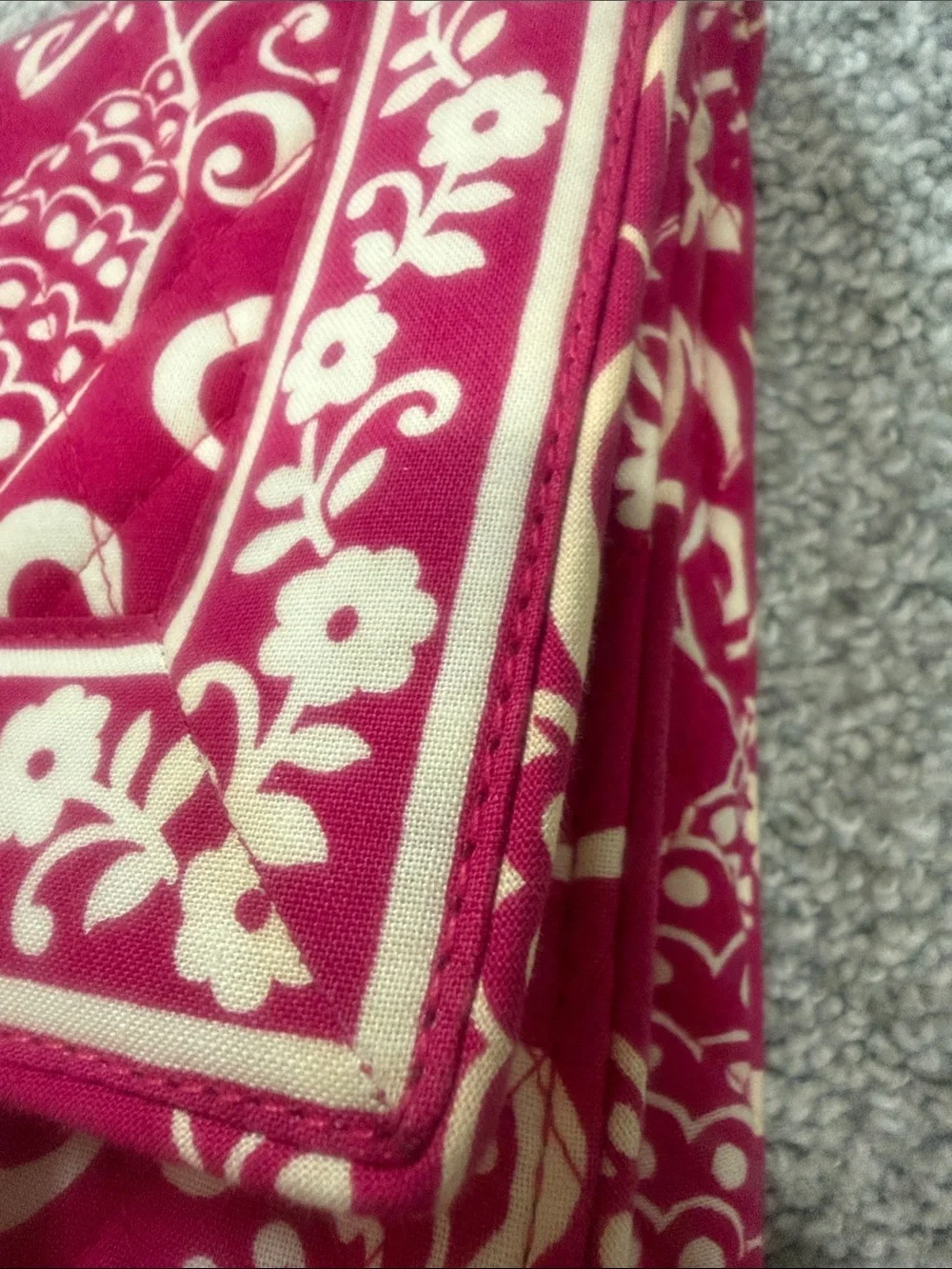 Vera Bradley Pink and Cream Crossbody Shoulder Bag